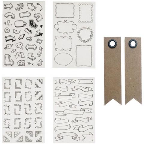 Adesivi Bolle E Frecce Per Bullet Journal + 20 Etichette Kraft Con Gagliardetto - Foto 1