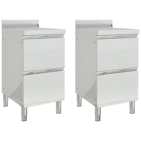 Mobiletti Da Cucina Commerciale A 2 Cassetti 2 Pz Acciaio Inox - Foto 1