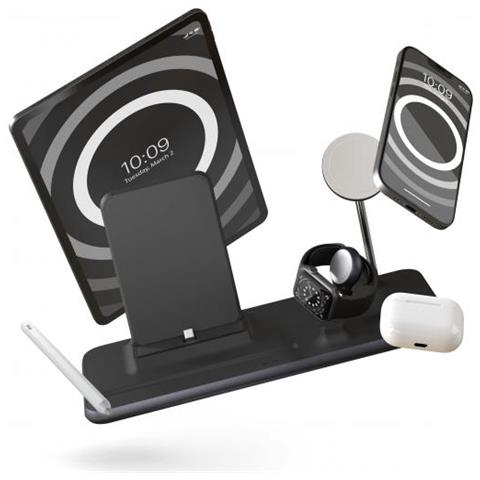 Zedc21b / 00 Caricabatterie Per Dispositivi Mobili Cuffie, Computer Portatile, Smartphone, Orologio Intelligente, Tablet Nero Ac Carica Wireless Ricarica Rapida Interno - Foto 3