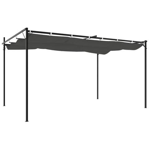 Pergola Con Tetto Retrattile Antracite 395x292x230 Cm - Foto 2