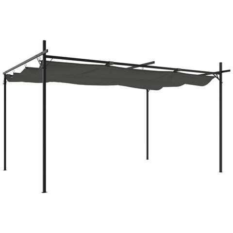 Pergola Con Tetto Retrattile Antracite 395x292x230 Cm - Foto 1