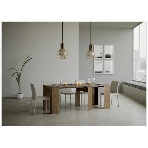 Consolle Allungabile 90x48/204 Cm Basic Small - Noce - Foto 2