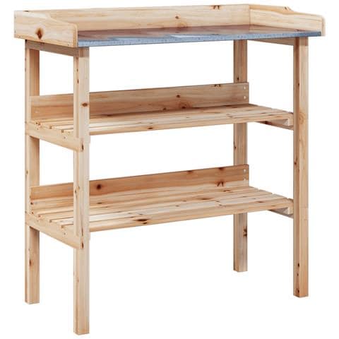 Tavolo Piante Con Ripiani 78x38x, 82,5cm Legno Massello Abete - Foto 2