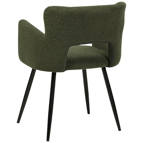Set Di 2 Sedie Da Pranzo Bouclè Verde Scuro Sanilac - Foto 2