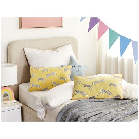 Set Di 2 Cuscini Arales Cotone 30 X 50 Cm Giallo - Foto 1
