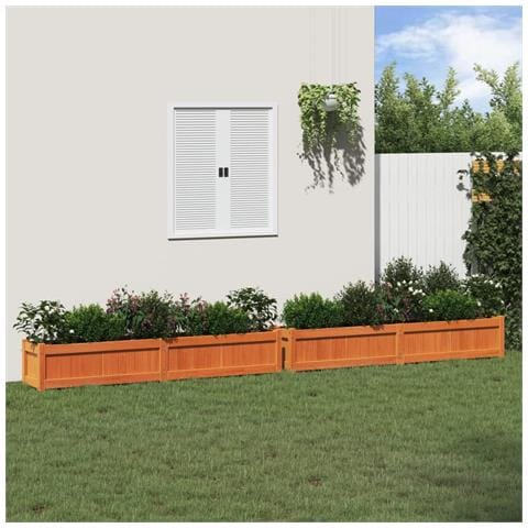 Fioriere Da Giardino 2pz Marrone Cera Legno Massello Di Pino - Foto 3