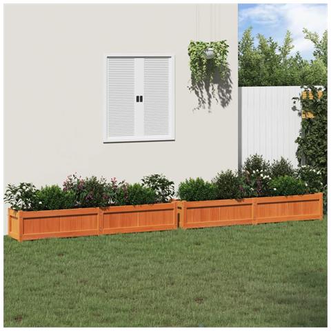 Fioriere Da Giardino 2pz Marrone Cera Legno Massello Di Pino - Foto 1