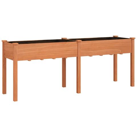 Fioriera Con Fodera Marrone 203x53x76cm Legno Massello Di Abete - Foto 2