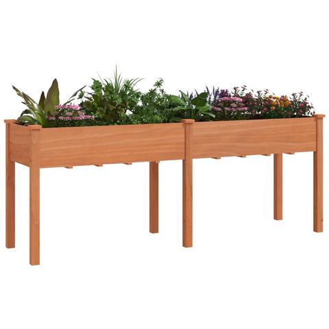 Fioriera Con Fodera Marrone 203x53x76cm Legno Massello Di Abete - Foto 3