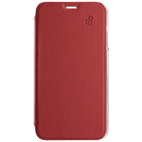 Custodia Per Iphone 12/iphone 12 Pro Premium Pelle Retro Trasparente, Rosso - Foto 1