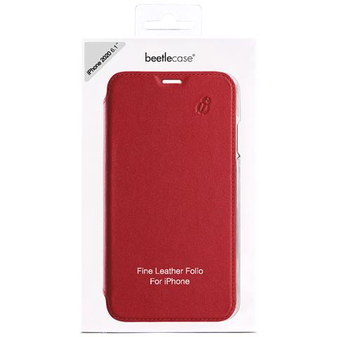 Custodia Per Iphone 12/iphone 12 Pro Premium Pelle Retro Trasparente, Rosso - Foto 5