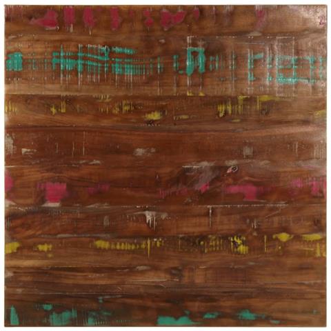 Piano Tavolo 70x70x2,5 Cm Quadrato Legno Massello Di Recupero - Foto 1