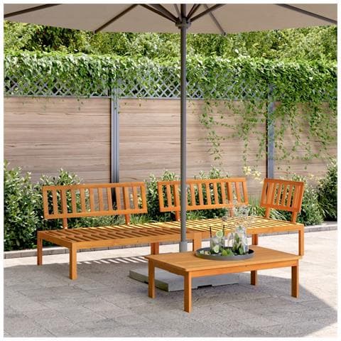 Set Divano Pallet Da Giardino 3 Pz In Legno Massello Di Acacia - Foto 1