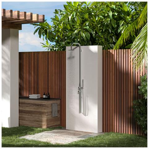 Pula Doccia Per Parete E Esterni Ed Interni In Acciaio 316l Soffione E Doccino Mobile Inox Per Uso Intensivo Interni O Esterni - Foto 1