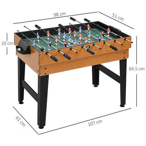 Tavolo Multigioco 4 in 1 con Calcio Balilla, Biliardo, Ping Pong e Hockey da Tavolo, 107x61x84.5cm - Foto 6