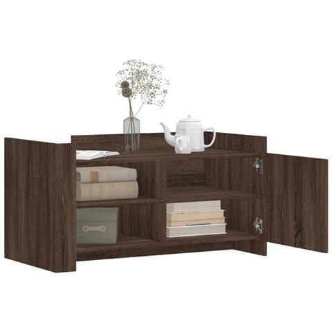 Tavolino Salotto Rovere Marrone 100x50x50 Cm Legno Multistrato - Foto 3