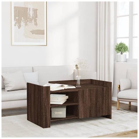 Tavolino Salotto Rovere Marrone 100x50x50 Cm Legno Multistrato - Foto 1