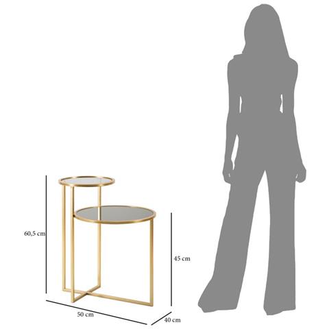 Tavolino Mf570 - Oro - Metallo - 50x40x60,5 Cm - Foto 7