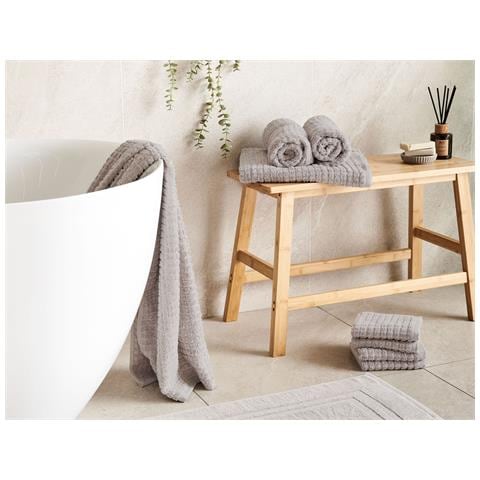Set Di 9 Asciugamani Atai Cotone Grigio Chiaro - Foto 1