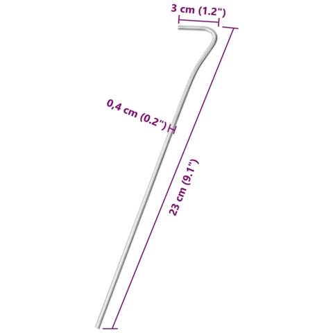 Picchetti per Tenda 50 pz 23 cm Ø4 mm in Acciaio Zincato - Foto 5