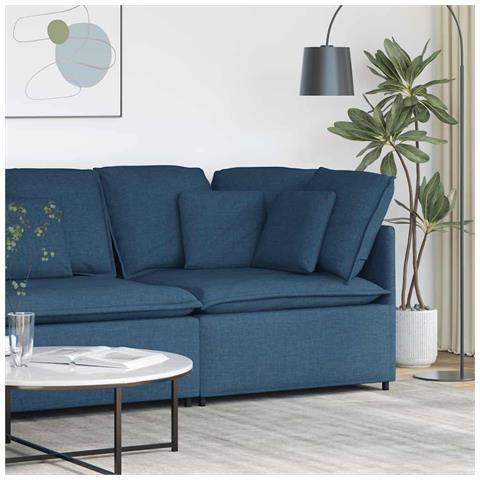 Modulo Angolare Divano Modulare con Cuscini Blu 100 cm - Foto 2