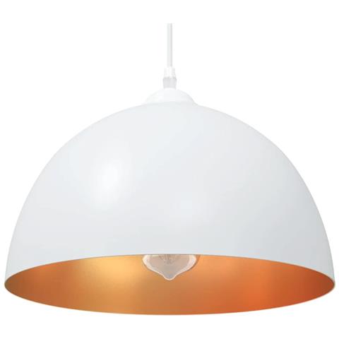 Lampada a Sospensione 2 pz Regolabile E27 Bianco Ø 30cm Metallo - Foto 2