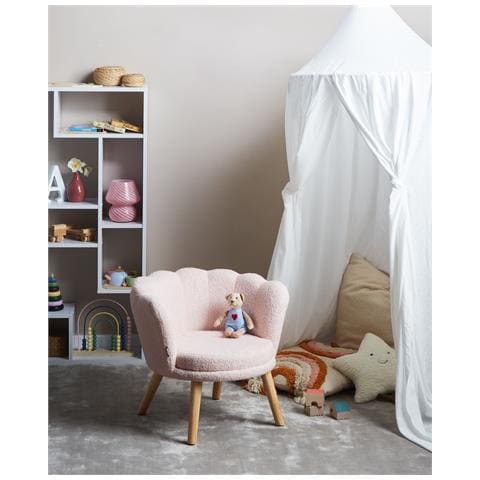 Poltrona Per Bambini Halby Bouclé Rosa Pastello - Foto 1