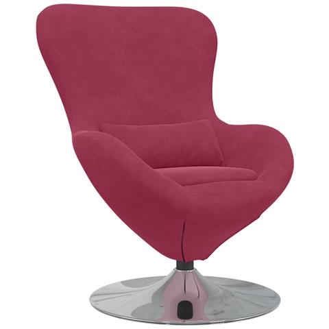 Chaise Egg Rosso Vino in Velluto - Foto 1