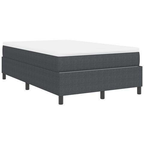 Letto a Molle con Materasso Grigio Scuro Piccola Doppia Tessuto Corduroy - Foto 9