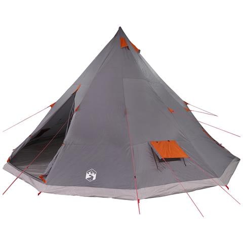 Tenda da famiglia Tipi grigia e arancione impermeabile per 12 persone - Foto 1