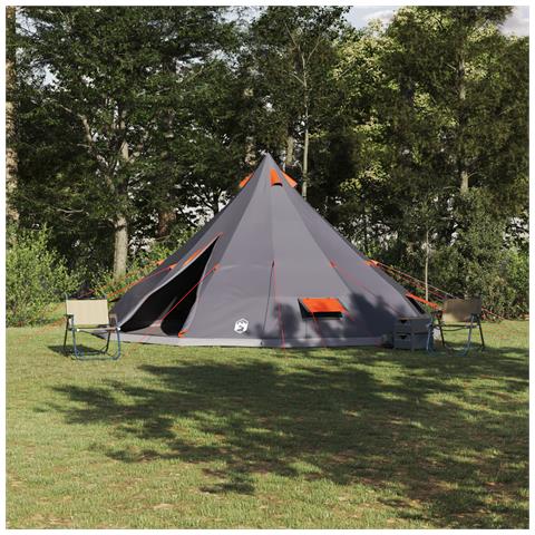 Tenda da famiglia Tipi grigia e arancione impermeabile per 12 persone - Foto 2