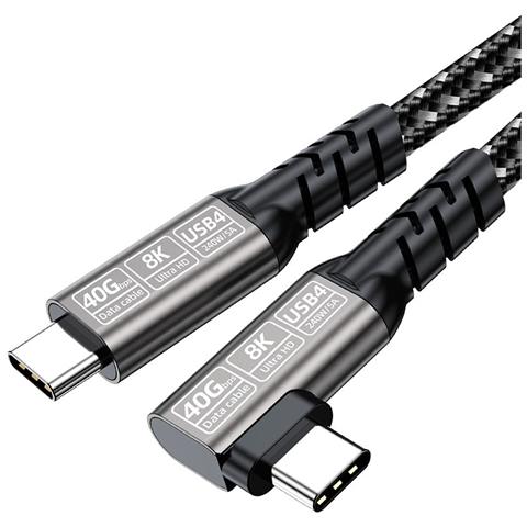 Cavo Usb4 Ad Angolo Retto 40gbps Ad Alta Velocità, Compatibile Con Thunderbolt 4/3 1 M - Foto 2