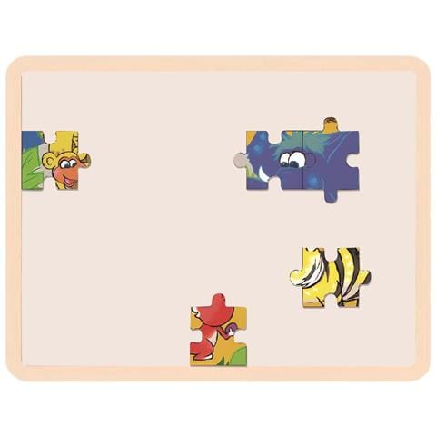 Puzzle In Legno Educativo Motivi Giungla 35 Pezzi Con Cornice, Multicolore - Foto 2