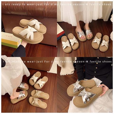 Ciabatte Donna Con Suola Spessa In Pvc Argento, Comode E Alla Moda Per Uso Estivo L - Foto 2