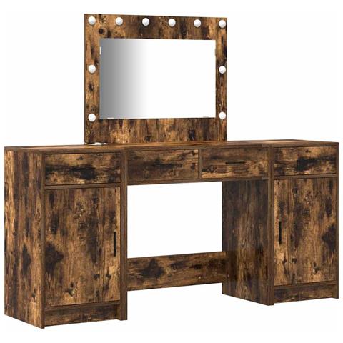 Tavolo da Trucco con cassetto 3 pcs Marrone 40 x 41 x 75 cm - Foto 1