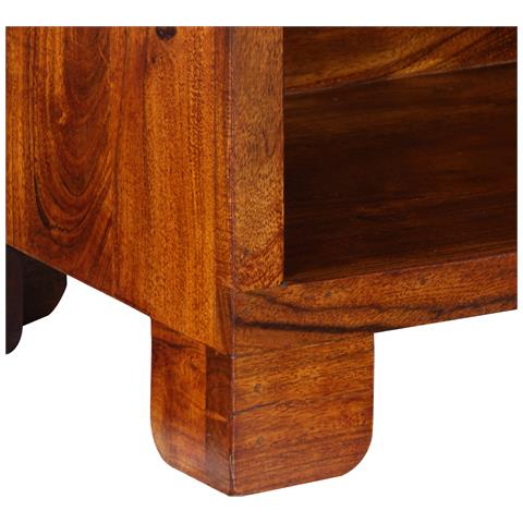 Cabinet per scarpe 55x35x75 cm in legno massello di acacia - Foto 9