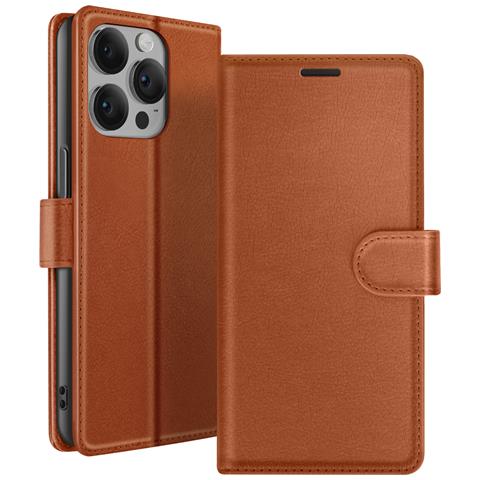 Custodia A Portafoglio Per Iphone 14 Pro Max Con Supporto E Linguetta Magnetica, Marrone - Foto 1