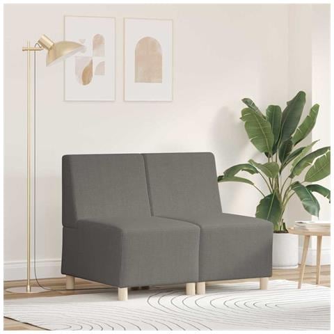 Unità di Divano Modulare Senza Braccioli 2 pcs Grigio chiaro - Foto 2