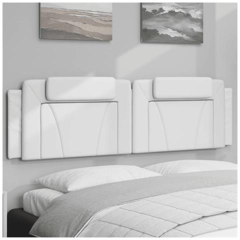 Cuscino Testiera Bianco 183 cm in Similpelle - Foto 2
