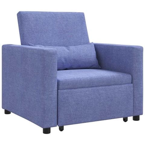 Divano Letto Singolo Blu Jeans 90 x 165 x 87 cm Tessuto - Foto 1