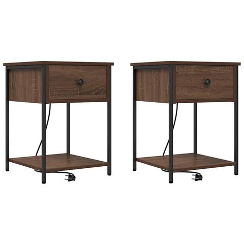 Armadio da Notte 2 pcs Rovere marrone 42 x 41 x 56 cm - Foto 1