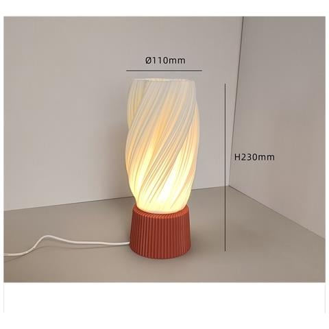 Lampada Da Scrivania Dimmerabile Usb Con Base 3d - Luce Notturna Da Comodino Stile Nordico - Foto 3