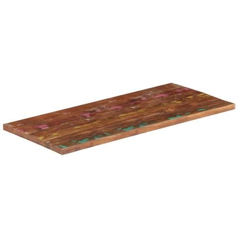 Piano Tavolo 110x60x3,8 cm Rettangolare in Massello di Recupero - Foto 2
