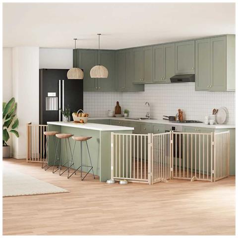 Cancello per Cani Porta Pieghevole 12 Pannelli 960 cm in Pioppo - Foto 2