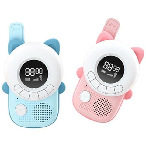2 Walkie-talkie Per Bambini Schermo Lcd Retroilluminato, Modello Meow, Blu - Foto 1