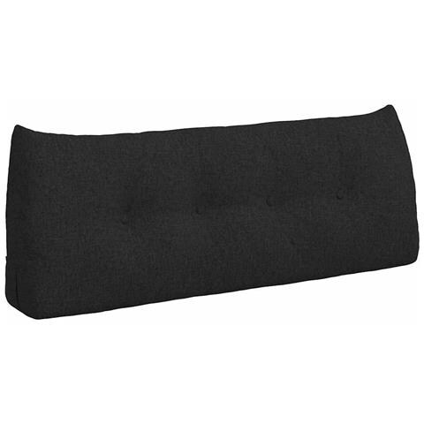 Cuscino per Schiena Nero 120 x 24 x 50 cm Tessuto - Foto 1