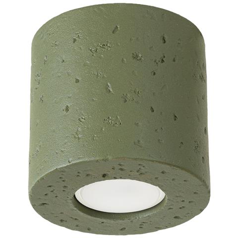 Lampada Da Soffitto Orbis Cemento Verde Oliva Sl. 1841 - Industriale Lampada A Soffitto Verde Oliva 10x10x10 Cm - Foto 1