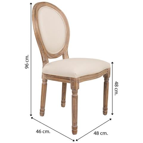 Sedia In Legno Imbottita Beige 48x46x48/96h - Foto 7