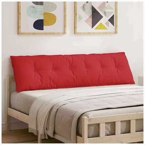 Cuscino per Schiena Rosso 180 x 19 x 50 cm Tessuto - Foto 2