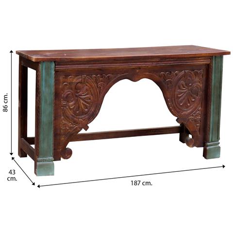 Mobile Da Ingresso In Legno Marrone 187x43x86h - Foto 5